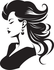 Stylish Symmetry Womans Face Vector Element Glamorous Gaze Fashion and Beauty Emblematic Icon