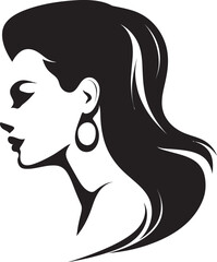 Classic Contour Emblematic Beauty Logo Design Charming Chic Womans Face Vector Logo