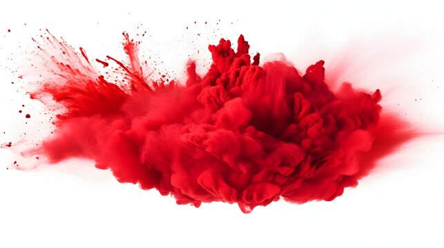 Red Holi Paint Color In White Background