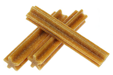dog dental sticks isolated on white background