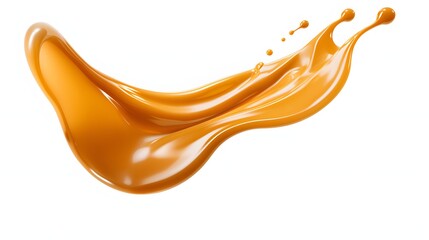 caramel sauce in white background