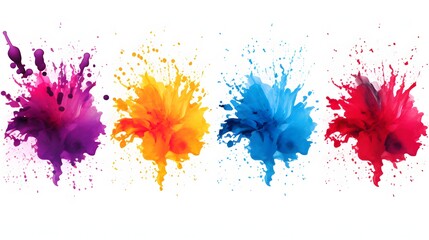 collection colorfull splash in white background