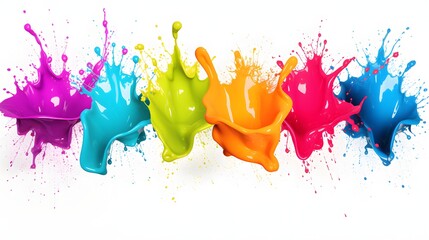 collection colorfull splash in white background