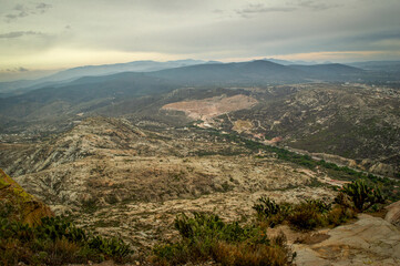 Naklejka premium view from the top of the mountain in peña de bernal queretaro