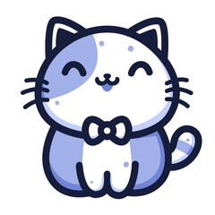 Cute gummy cat sitting simple vector