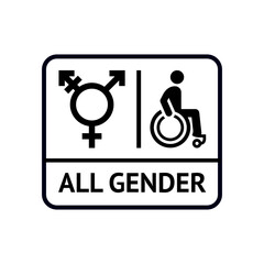 All gender restroom pictogram, wc symbol
