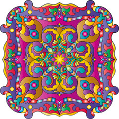 Mandala. Ethnic round ornament. Element for a coloring book cover. Vector illustration.