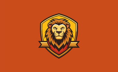 Colorful Lion Head Mascot, Vintage Logo Vector Icon for a Majestic and Vibrant Brand Identity