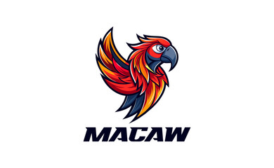 Vintage Macaw Bird logo design template, natural logo vector icon, premium vector logo template © Multi-Media