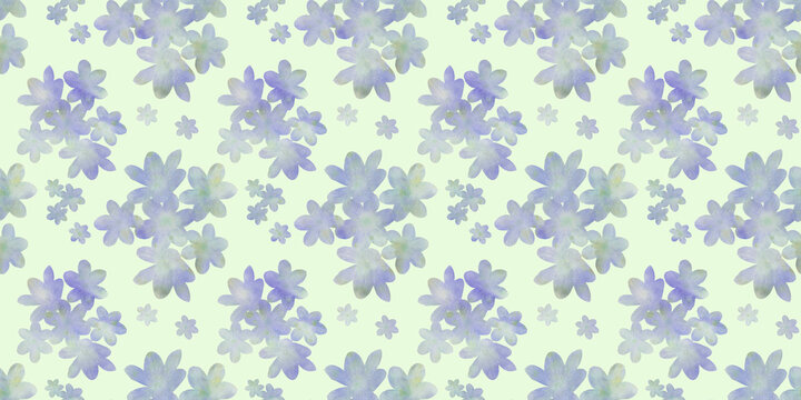 abstract simple raster large flowers all over design with faded green background illustration digital image for clothing or paper motif