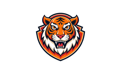 Tiger Mascot Logo, Wild Cat Head Vector Illustration Emblem Design on White Background, animal, black, brand, business, company, creative, graphic, lion, logo, logo template, minimalist, modern logo