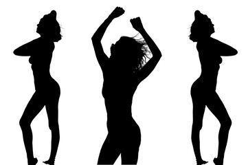 woman body expression position fashion silhouette illustration image vector mockup image