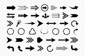 Vector illustration of arrow symbol collection. Direction concept, cursor.