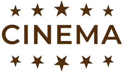 Cinema icon with stars on transparent background - obrazy, fototapety, plakaty