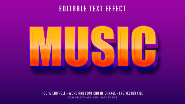 music editable text effect