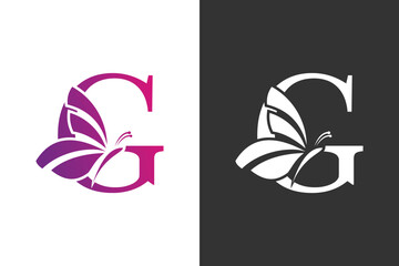 illustration butterfly logo design with letter g concept © RONNY