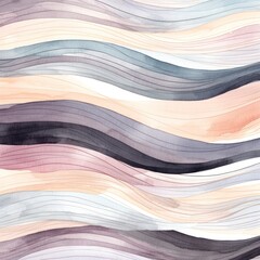 Charcoal seamless pattern of blurring lines in different pastel colours, watercolor style 