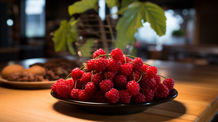 raspberry on a plate