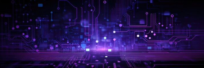 Computer technology vector illustration with amethyst circuit board background