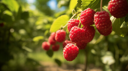 raspberry on a bush