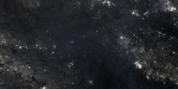 Black white space background. Abstract vector illustration with our galaxy in cosmos. Nebula galaxy background with Twinkling Beautiful Stars and Constellations.