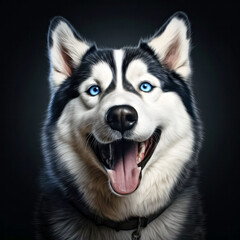 Obraz premium portrait of a happy Husky dog in nature3