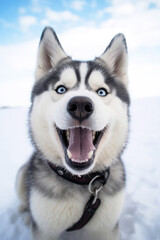 portrait of a happy Husky dog in nature8