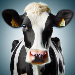 portrait of a cow in a background