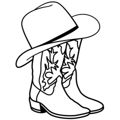 Cowboy Boots with Hat