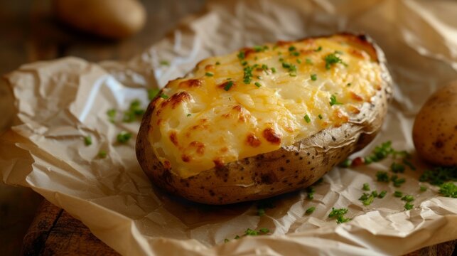 aked Potato with Melted Cheese and Chives