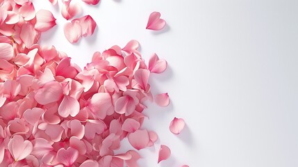 Fragile flying pink and white flower petals. pink on a white background. Concept for Valentine's day. - Powered by Adobe