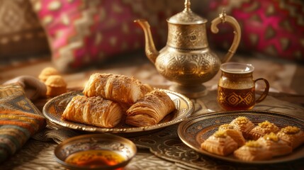 Middle Eastern Pastries with Tea Set