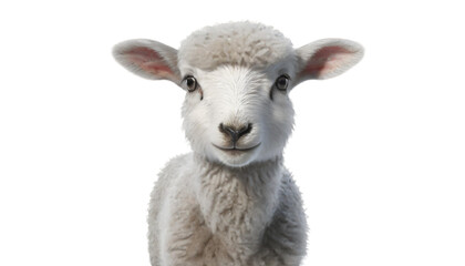 Fototapeta premium Cute lamb isolated on a transparent background.