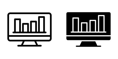 Computer Icon, Statistics sign. for mobile concept and web design. vector illustration