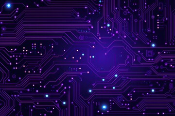 Computer technology vector illustration with lavender circuit board background pattern