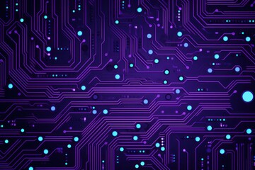 Computer technology vector illustration with lavender circuit board background pattern