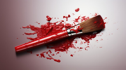 red paint brushstroke