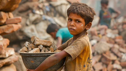 child labour as a problem - obrazy, fototapety, plakaty
