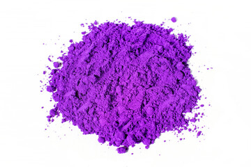 a bunch of dry natural purple pigment on a white background macro