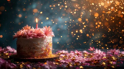 Birthday cake, birthday background with cake