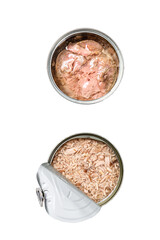 Canned tuna in a jar.  Isolated, Transparent background. 