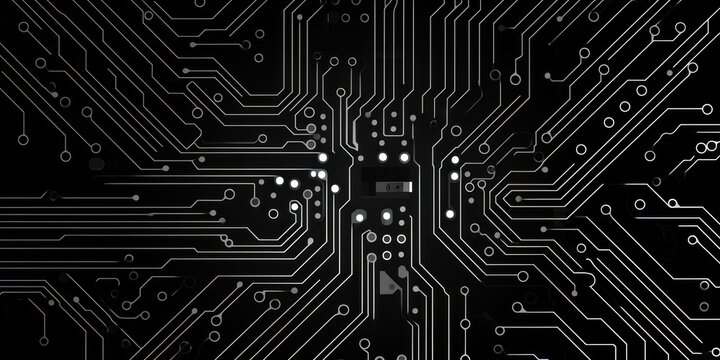 Computer technology vector illustration with silver circuit board