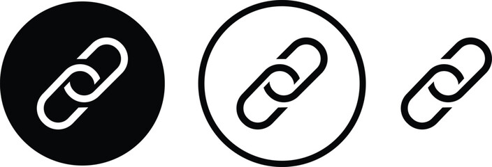 Internet URL or webpage url link icons set. Chain thick line icon, outline vector sign, linear simple pictogram isolated on transparent background. Web link symbol, logo, Connection, Reference.