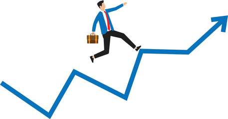 Business vision to see opportunity, investor fortune or profit growth, career achievement concept
