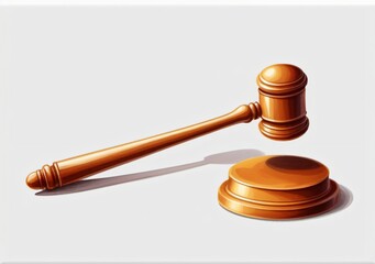 Childrens Illustration Of Gavel Isolated On A White Background