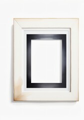 Watercolor Illustration Of An Isolated Blank White Polaroid Photo Frame Isolated On White Background