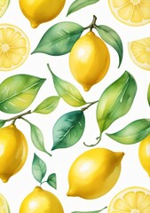 Watercolor Illustration Of A Lemon 3D Fruit Icon Isolated On White Background