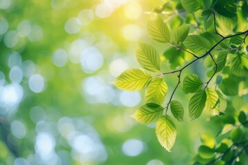 Close-Up of Tree Branch With Green Leaves