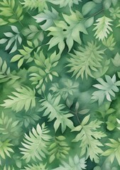 Watercolor Illustration Of A Top View Of Dense Green Foliage Trees Isolated On White Background