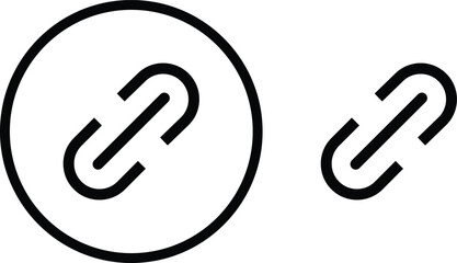 Internet URL or webpage url link icons set. Chain thick line icon, outline vector sign, linear simple pictogram isolated on transparent background. Web link symbol, logo, Connection, Reference.